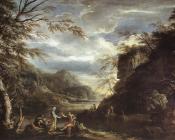 River Landscape with Apollo and the Cumean Sibyl - 萨尔瓦多·罗萨